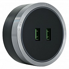 Розетка 2xusb на треке arte milano am-track-sockets 380066ts led-usbx2 grey